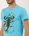 Shop Men's Plus Size Turquoise Blue Organic Cotton Half Sleeves T-Shirt-Full