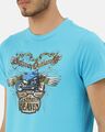 Shop Men's Plus Size Turquoise Blue Organic Cotton Half Sleeves T-Shirt-Full