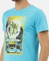 Shop Men's Plus Size Turquoise Blue Organic Cotton Half Sleeves T-Shirt-Full