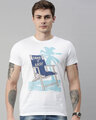 Shop Men's Plus Size White Organic Cotton Half Sleeves T-Shirt-Front