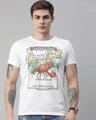 Shop Men's Plus Size White Organic Cotton Half Sleeves T-Shirt-Front