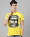 Shop Men's Plus Size Yellow Organic Cotton Half Sleeve T-Shirt-Front