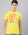 Shop Men's Plus Size Yellow Organic Cotton Half Sleeve T-Shirt-Front