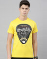 Shop Men's Plus Size Yellow Organic Cotton Half Sleeve T-Shirt-Front