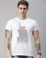 Shop Comfort Fit Active Printed T-Shirt In Navy Blue-Front