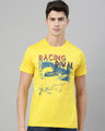 Shop Men's Yellow Organic Cotton Half Sleeves T-Shirt-Front