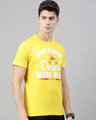 Shop Men's Yellow Organic Cotton Half Sleeves T-Shirt