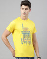 Shop Men's Yellow Organic Cotton Half Sleeves T-Shirt