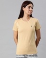 Shop Beige Solid T Shirt-Front
