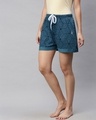 Shop Women's Blue Graphic Print Mid-Rise Shorts-Design