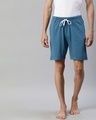 Shop Blue Solid Shorts-Front