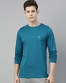 Shop Blue Solid T Shirt-Front