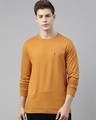 Shop Brown Solid T Shirt-Front