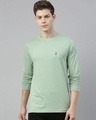 Shop Green Solid T Shirt-Front