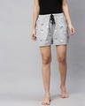 Shop Grey Graphic Shorts-Front