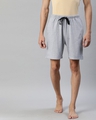 Shop Grey Solid Shorts 1-Front