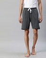 Shop Grey Solid Shorts-Front
