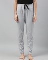 Shop Grey Solid Trackpants-Front