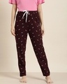 Shop Maroon Graphic Pyjamas5-Front