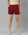 Shop Maroon Printed Boxer-Front