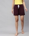 Shop Maroon Solid Shorts-Front