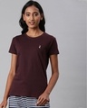 Shop Maroon Solid T Shirt-Front