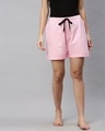 Shop Women's Pink Mid-Rise Shorts-Front
