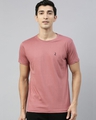 Shop Pink Solid T Shirt-Front