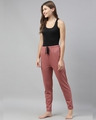 Shop Pink Solid Trackpants