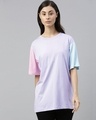 Shop Purple Colourblocked T Shirt-Front