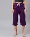 Shop Purple Solid Capri-Front