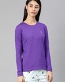 Shop Purple Solid T Shirt-Front