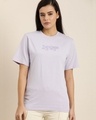 Shop Purple Typographic T Shirt-Front
