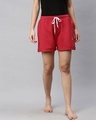 Shop Women's Red Mid-Rise Shorts-Front