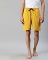 Shop Yellow Solid Shorts-Front
