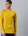 Shop Yellow Solid T Shirt-Front