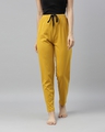 Shop Yellow Solid Trackpants-Front