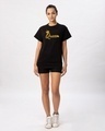 Shop Queen Gold Print Boyfriend T-Shirt-Full