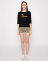 Shop Queen Gold Print Round Neck 3/4th Sleeve T-Shirt-Full