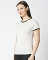 Shop Quiet Grey Women Half sleeve Plain Rib T-Shirt-Design