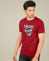 Shop Quirky Never Give Up Half Sleeve T-Shirt-Design