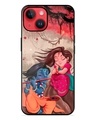Shop Radhe Krishna Water Art Premium Printed Glass Cover for Apple iPhone 14-Front