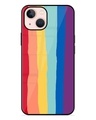 Shop Rainbow Genuine Liquid Premium Glass Case for Apple Iphone 13 Mini (Shock Proof,Scratch Resistant)-Front