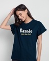 Shop Rasode Me Kon Tha Boyfriend T-Shirt Navy Blue-Front
