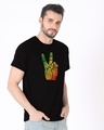 Shop Rasta Peace Hand Half Sleeve T-Shirt-Design