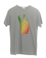 Shop Rasta Peace Hand Half Sleeve T-Shirt-Front