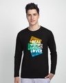 Shop Real Music Lover Full Sleeve T-Shirt Black-Front