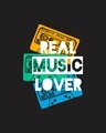 Shop Real Music Lover Half Sleeve T-Shirt Black-Full