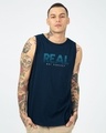Shop Real Not Perfect Round Neck Vest Navy Blue-Front