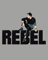 Shop Men's Grey Rebel Sight Typography T-shirt-Full